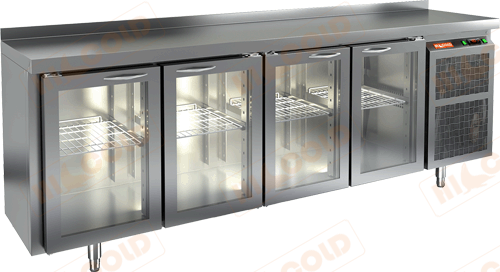 BNG 1111 HT стол охл. (+2+10), 4 стеклянные двери, 2280х500х850мм, HICOLD RUS